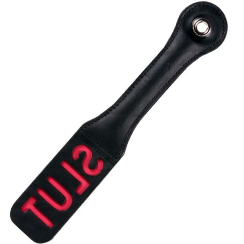 Sportsheets Leather Paddle Impression - Slut