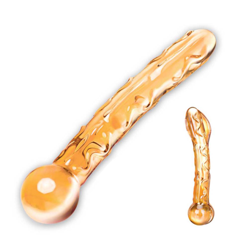 E25412-high.png Glas - Orange Tickler Glass Dildo