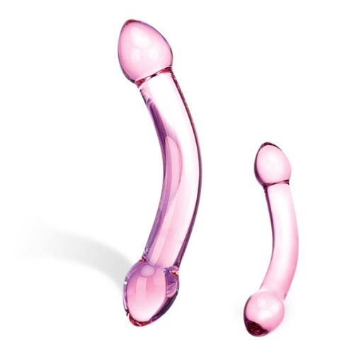 E25415-high.png Glas - Double Trouble Purple Glass Dildo