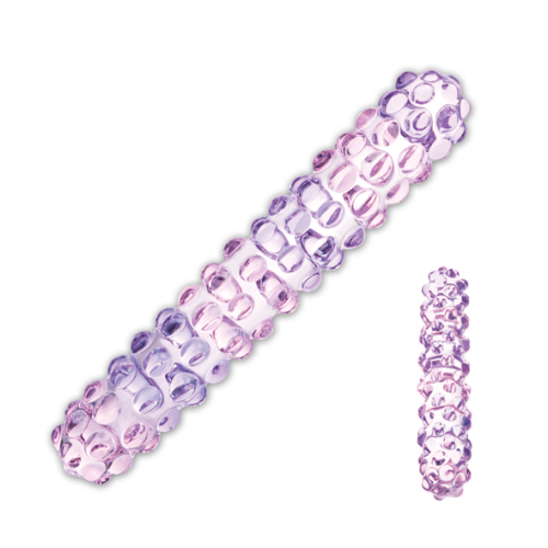 E25423-high.png Glas - Purple Rose Nubby Glass Dildo
