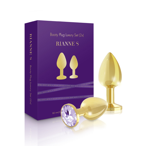 Rianne S - Booty Plug Lujo Conjunto Oro 2x