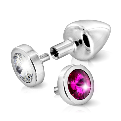 Diogol Plug Anal Anni Switch Swarovski Pink & Clear 25 mm