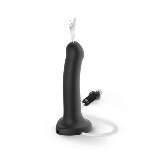 Strap-on-me Dildo Cum Para Arnés Dual Density Flexible Negro + Regalo Lubricante Creamy Cum 150 Ml.