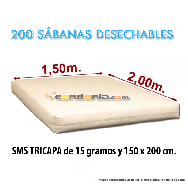 Sensitex Sábanas Desechables 15 gr. de 150x200 cm. (200)