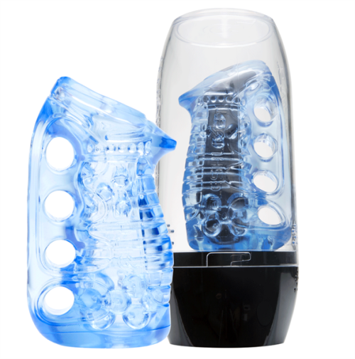 Fleshlight Fleshskins Masturbador Azul Hielo Con Estuche De Secado