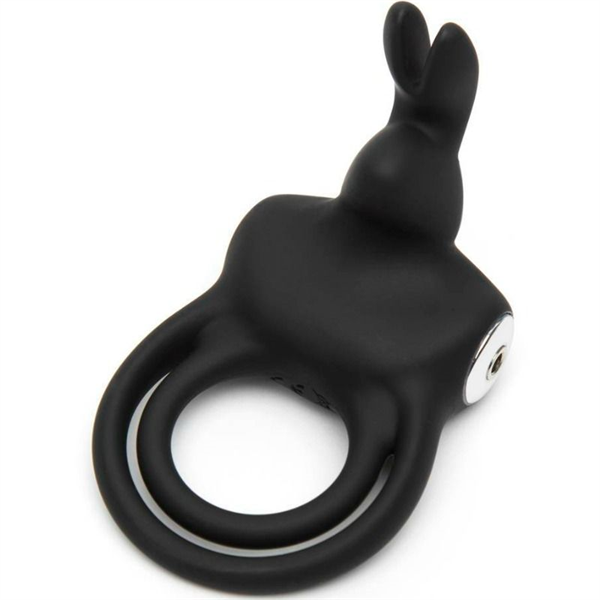 Happy Rabbit Anillo Vibrador Recargable Negro