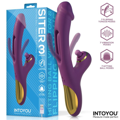 Intoyou Siter Vibrador con Lengua Movimiento Flipping y Bola Golpeteo
