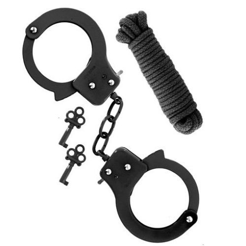 nmc-toys-sex-extra-esposas-cuerda-negro-high.png Nmc Kit Sex Extra - Esposas + Cuerda Negra
