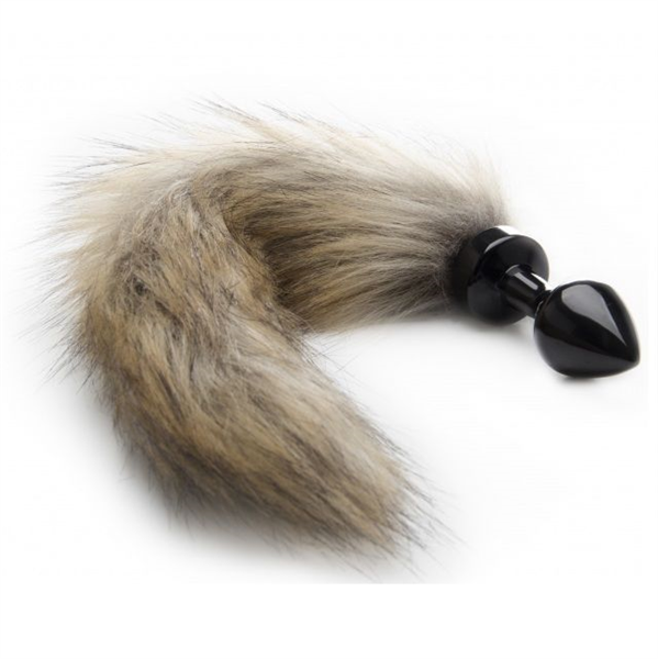 Ouch!  Plug Anal Cola De Zorro Negro 7.5 cm