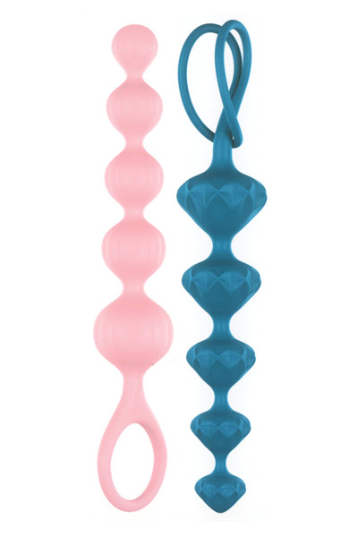 Satisfyer Set Bolas Anales Silicona Azul Y Rosa Version 2020
