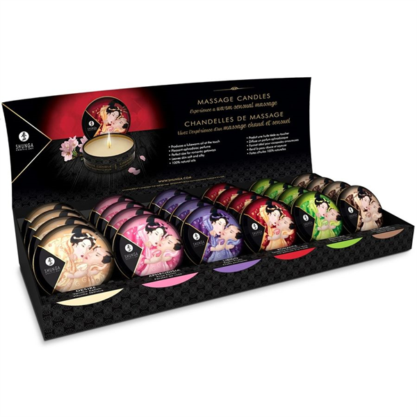 Shunga Mini Caress By Candlelight Velas Masaje Display 24 Uds