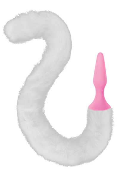 Sweet Caress Plug Silicona C/ Cola Articulada De Gato Blanca