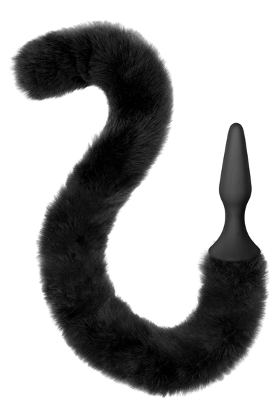 Sweet Caress Plug Silicona C/ Cola Articulada De Gato Negra